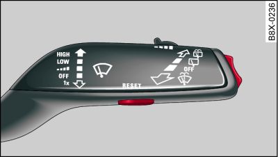 Windscreen wiper lever: On-board computer controls